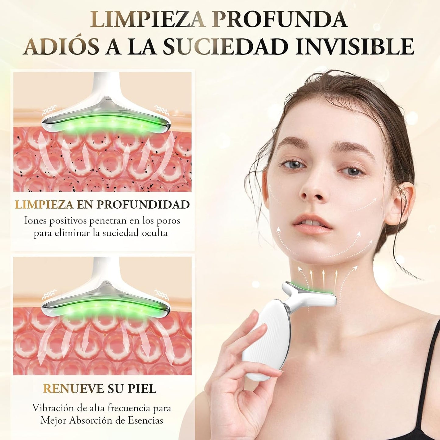 Masajeador Facial Reductor de Papada y Cuello Lifting Skyncare 3 en 1